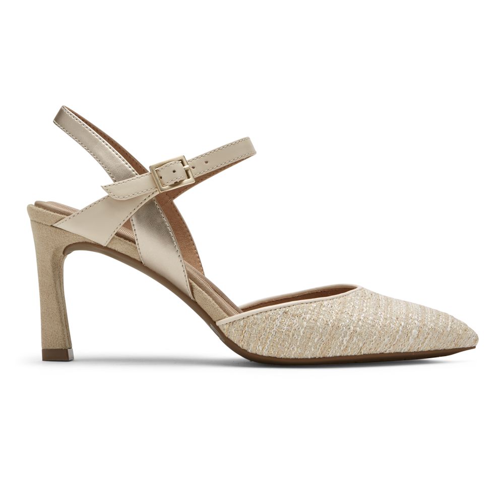 Rockport Canada Total Motion Sheehan Slingback Heel - Womens Pumps Beige (KSU398765)